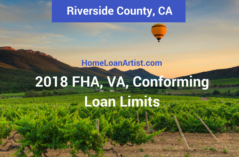 2018 Riverside County mortgage loan limit